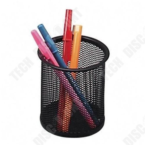Td® Pot À Crayons En Maille Noir/ Fournitures De Bureau Boîte De Rangement Pour Stylo Pratique