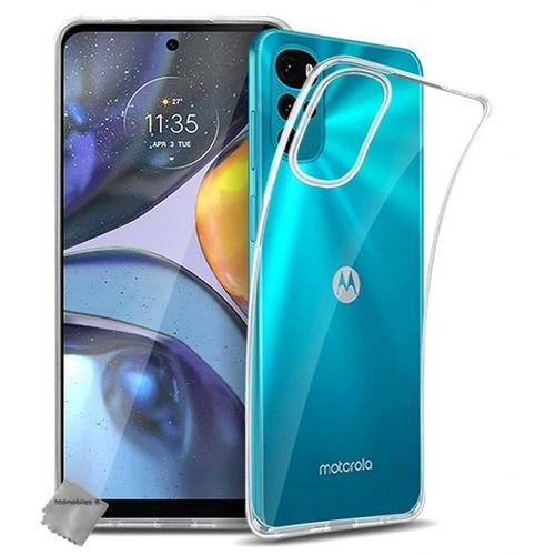 Housse Etui Coque Silicone Gel Fine Pour Motorola Moto G22 / E32 / E32s + Verre Trempe - Transparent Tpu