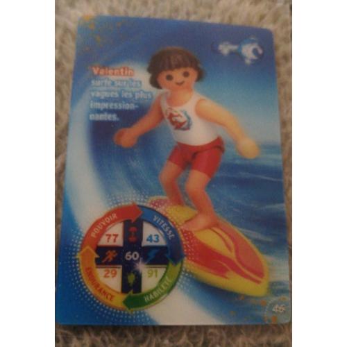Carte Playmobil 3d. Valentin. Surf. Numéro 46 