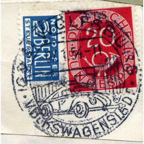 Timbre Allemand Avec Cachet Volkswagen Coccinelle