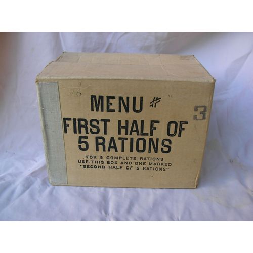 Ww2 Us Boïte En Carton Pour 5 Rations Américaine " Menu 3 "