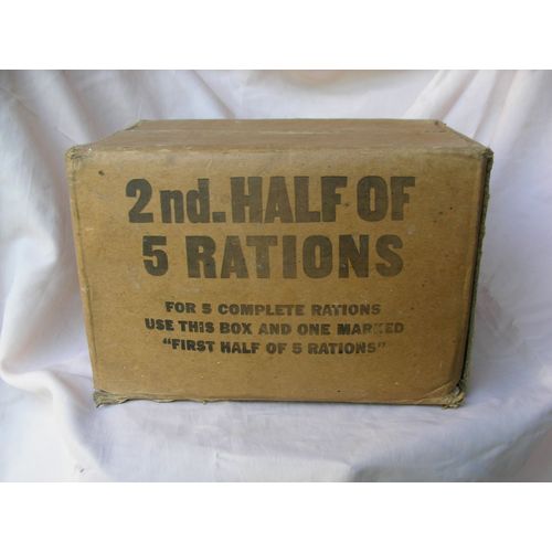 Ww2 Us Boïte En Carton Pour 5 Rations Américaine " 2nd Halfs "