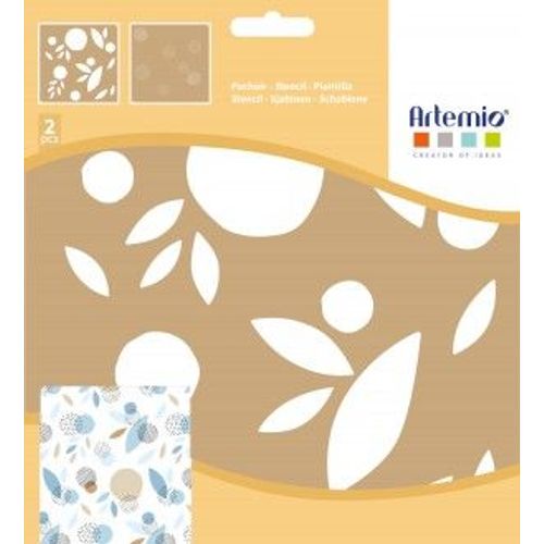 2 Pochoirs Kraft Fleurs - 20x20cm