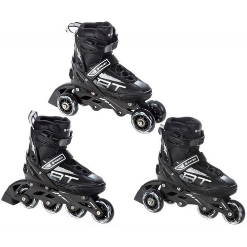 Roller En Ligne Profession Du 35 Au 39 + Patin A Roulette + Triskate Adulte Mixte Taille Ajustable Noir Raven