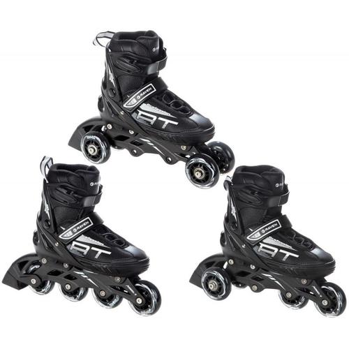 Roller En Ligne Profession Du 38 Au 42 + Patin A Roulette + Triskate Adulte Mixte Taille Ajustable Noir Raven