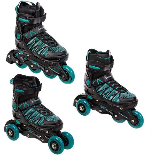 Roller En Ligne Vella Du 33 Au 36 + Patin A Roulette + Triskate Adulte Enfant Mixte Taille Ajustable Noir Raven