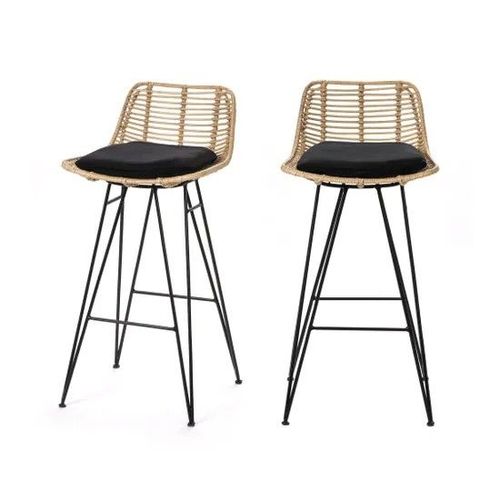 Drawer Capurgana 2 Chaises De Bar Design En Rotin