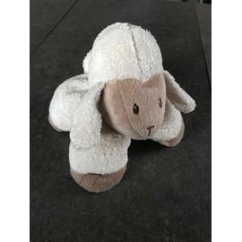 Doudou Nattou Cappuccino lapin musical beige avec bandana à pois