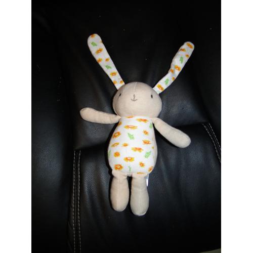 Doudou Lapin Klorane Fleurs Orange