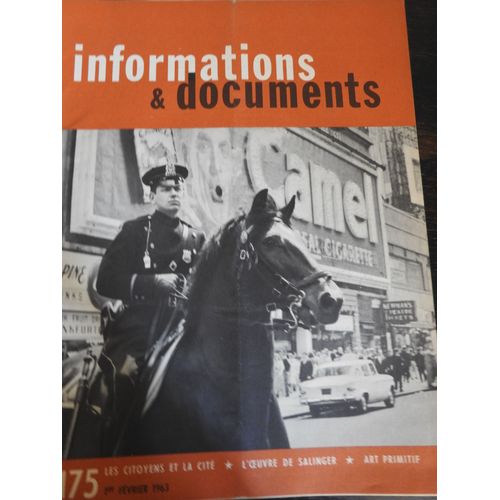 Informations & Documents 175 / Citoyens Et La Cite / L Oeuvre De Salinger / Art Primitif / 1963
