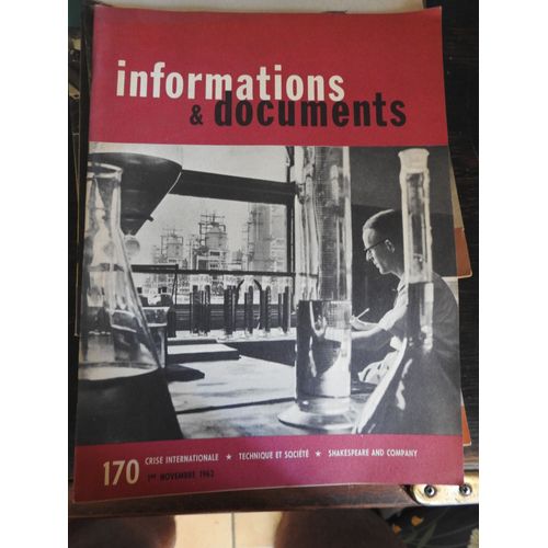 Informations & Documents 170 / Crise Internationale / Technique Et Societe / Shakespeare And Company / 1962