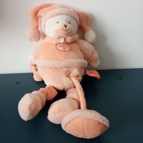Doudou Ours Saumon Cd& Douceur Macaron