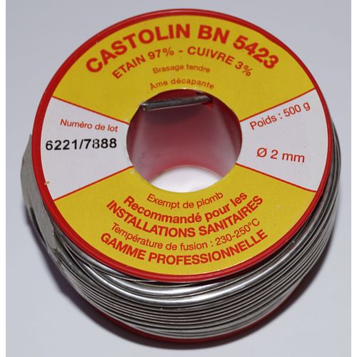 CASTOLIN BN 5423 2mm étain 97% cuivre 3% 500gr