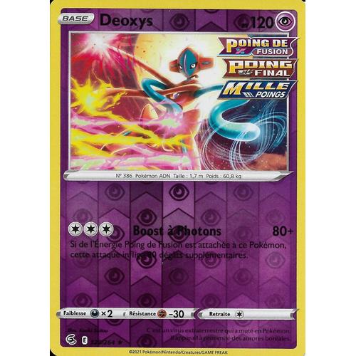 Carte Pokémon Brillante Deoxys Pv 120 120/264 - Carte Rare Reverse - Épée Et Bouclier - Poing De Fusion