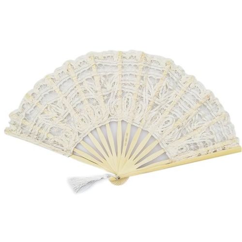 Td® Éventail Ombrelle En Dentelle Dôme Coton Mariée Mariage Parapluie Parasol Broderie Air Éventail Élégant Féminin Style Dentelle