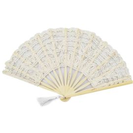 Td® Éventail Ombrelle En Dentelle Dôme Coton Mariée Mariage Parapluie Parasol Broderie Air Éventail Élégant Féminin Style Dentelle
