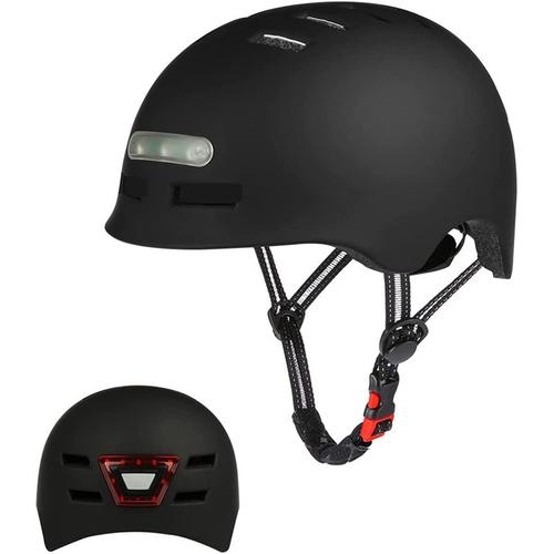 Casque De Vélo Avec Lumière Led,[M] Casque De Vélo Avec Lumière Led Casque Trottinette Electrique Certifié Ce Bmx Cyclisme Sport Casque