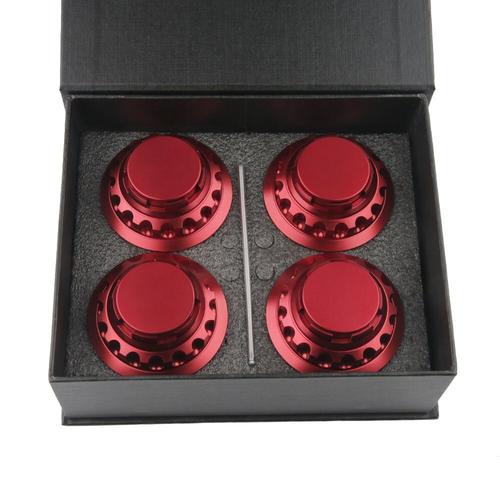 Rouge Centre De Roue De Voiture En Aluminium, 4 Pièces, Couvercle D'enjoliveur Anti-Poussière, Adapté À Honda D'un Diamètre Extérieur De 68 Mm "Nipseyteko"