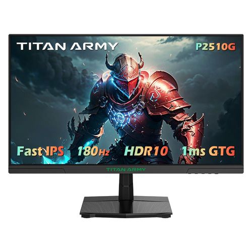 Moniteur de jeu TITAN ARMY P2510G, écran IPS RAPIDE 24,5'' 1920*1080, taux de rafraîchissement de 180 Hz, HDR10, 99 % sRGB, 1 ms GTG, synchronisation adaptative, OD dynamique, assistance au jeu