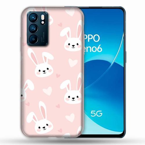 Coque Pour Oppo Reno 6 Animal Lapin Rose