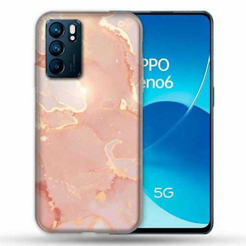 Coque Pour Oppo Reno 6 Texture Marbre Rose