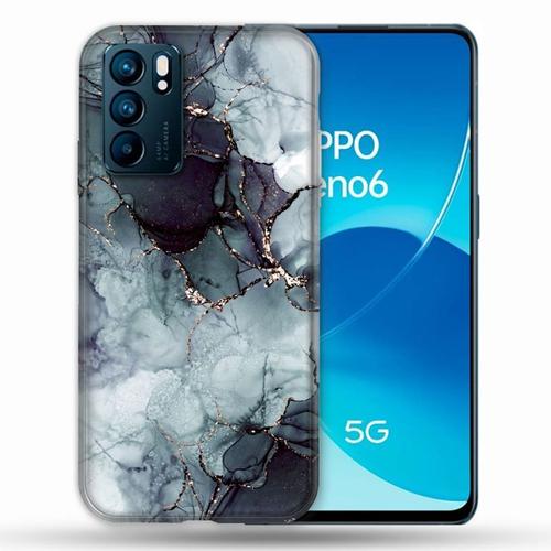 Coque Pour Oppo Reno 6 Texture Marbre Gris