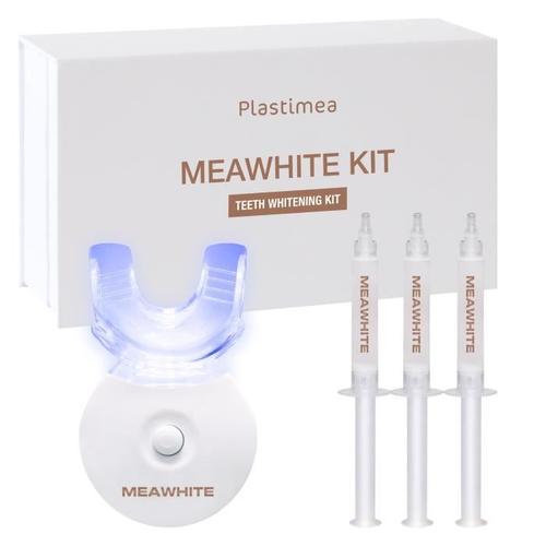 Blanchiment Dentaire - Kit Meawhite 20 Minutes, 3 Étapes - Formule Brevetée Sans Peroxyde - Technologie Lampe Led - Plastimea 