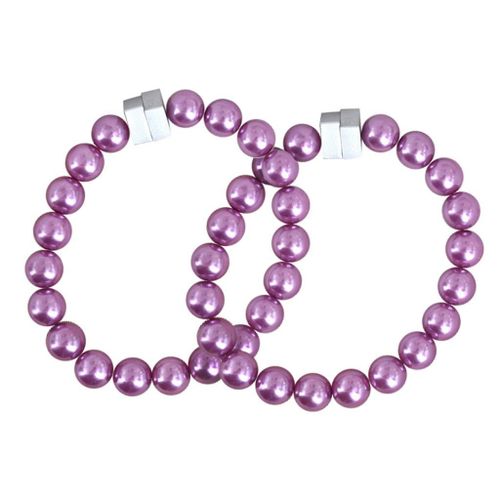 2pcs Embrasse À Rideau Aimanté Perle Cravate Pour Store Voilage En Polyester Violet_30cm