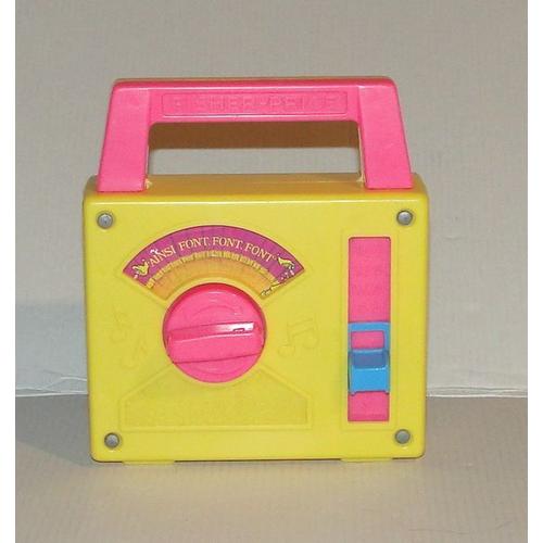 Boite A Musique Fisher Price Radio Jaune Rose - Ainsi Font Font Font Vintage 1987