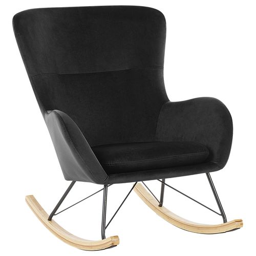 Fauteuil À Bascule Ellan Velours Noir