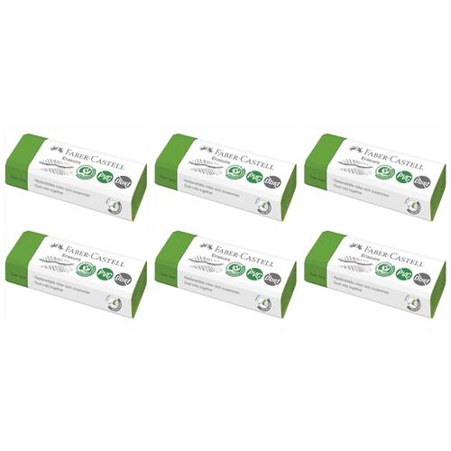 Faber-Castell Lot De 6 Gommes En Plastique Erasure Dust-Free, Vert