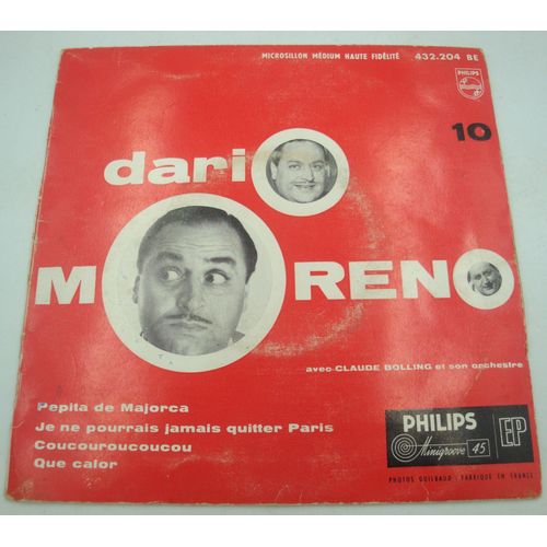 Dario Moreno Pepita De Majorca/Je Ne Pourrais Jamais Quitter Paris/Que Calor Ep 7" 1957 Philips
