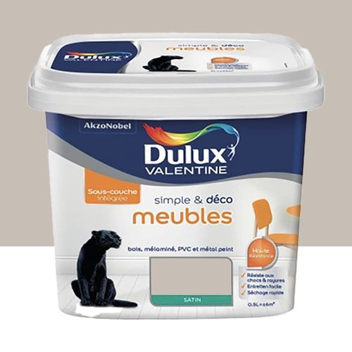 Peinture Meubles Dulux Valentine Simple & Déco Sable gris 0,5 L
