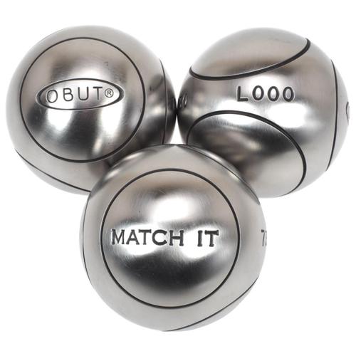 Boules De Pétanque Obut Boules De Pétanque Obut Match It Inox 73mm Strie1 Argent Métalisé 730g