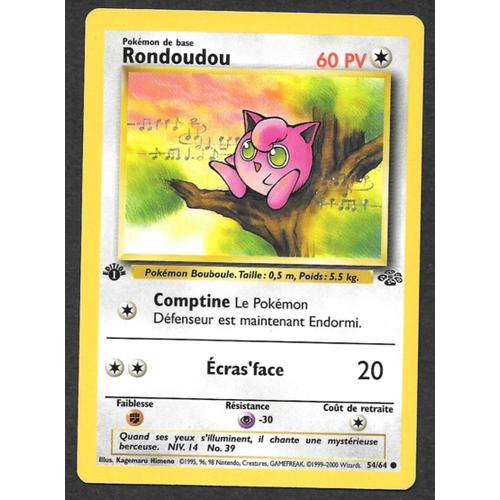 Carte Pokémon Rondoudou 54/64 [Premiere Edition 1] - Jungle Wizards (Vf)