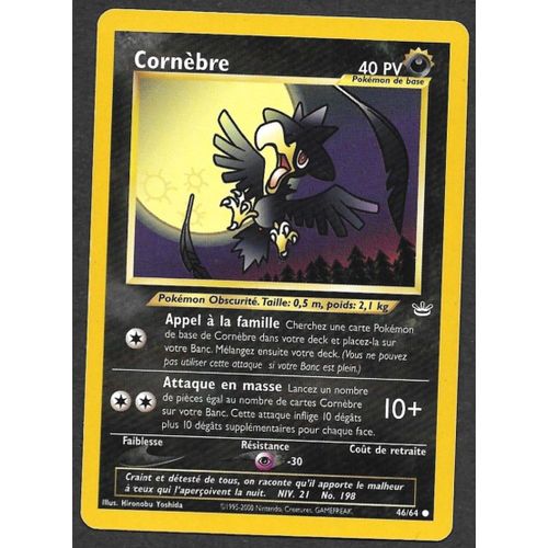 Carte Pokémon Cornèbre 46/64 - Neo Révélation Wizards (Fr)