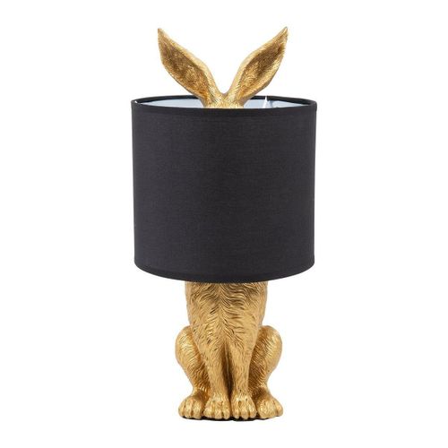 Lampe Lapin Doré Abat-Jour Noir
