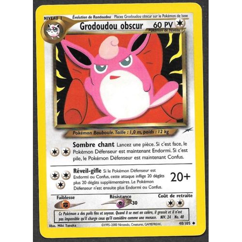 Carte Pokémon Grodoudou Obscur 40/105 - Neo Destiny Wizards (Fr)