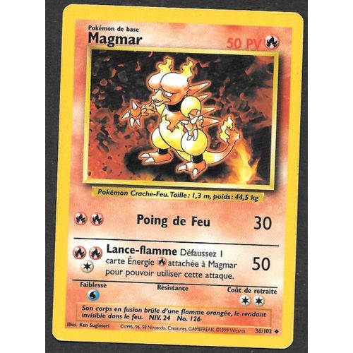 Carte Pokémon Magmar 36/102 - Set De Base Wizards (Fr)