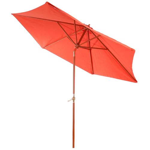 Parasol En Bois De Jardin 3m Stable Inclinable Manivelle Terracotta 04_0003807