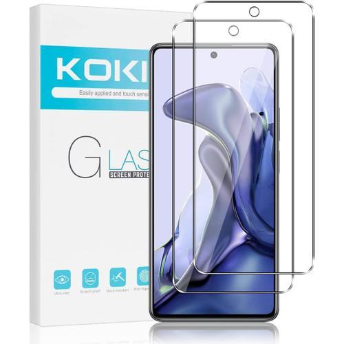 2 Pièces Verre Trempé Compatible Avec Xiaomi 11t/Xiaomi 11t Pro 6.67 Film Protection Écran Sans Bulles Ultra Résistant 0,33mm Hd Ultra Transparent Dureté 9h Glass Pour Xiaomi 11t Pro