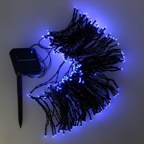 Guirlande Lumineuse 200 Led Bleu - Longueur Luminaire 19m - Recharge Photovolta?Que