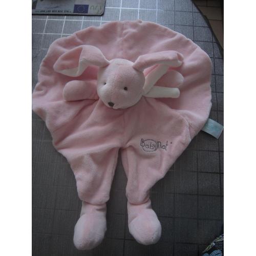 Peluche Lapin Rose Plat Marionnette Baby Nat