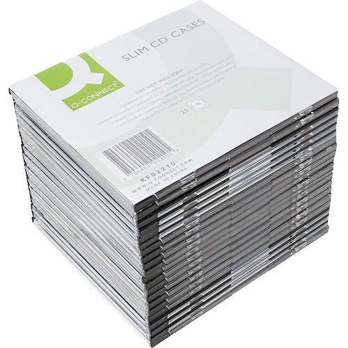 Q-connect Boîte 25 Boîtiers CD/DVD Slim Coloris noir