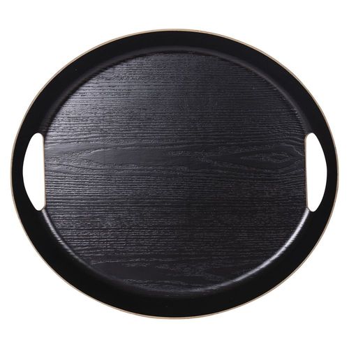 Plateau Ovale 46x41 Cm Noir