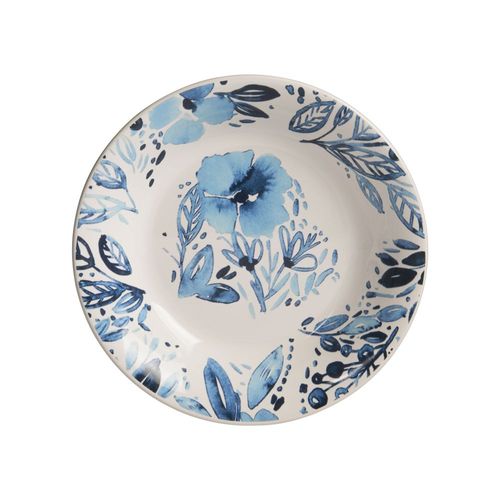 Assiette Creuse Jardin Bleu 20,5 Cm (Lot De 6)