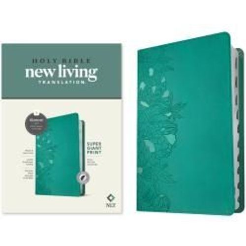 Nlt Super Giant Print Bible, Filament Enabled (Leatherlike, Peony Rich Teal, Indexed, Red Letter)