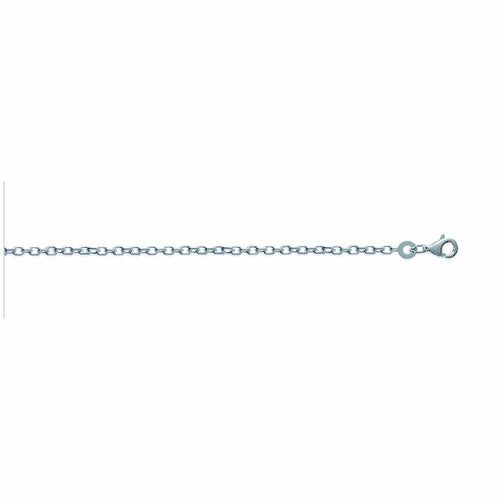 Chaine Mixte - Argent 925 - Chaîne Forçat Diamantée - Largeur : 1,75 Mm - Longueur : 60 Cm