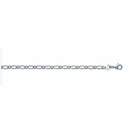 Chaine Homme - Argent 925 - Cheval Alternée 1+1 - Largeur : 2,2 Mm - Longueur : 55 Cm