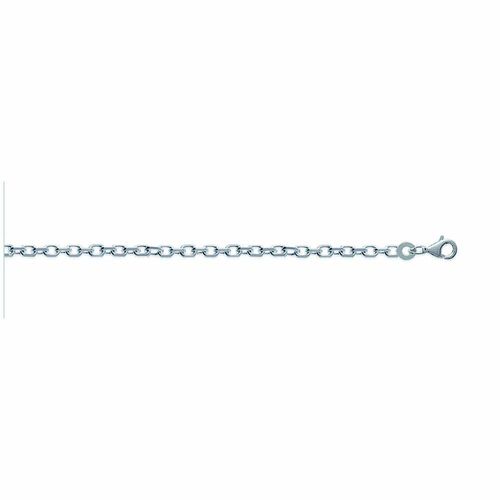 Chaine Mixte - Argent 925 - Chaîne Forçat Diamantée - Largeur : 2,25 Mm - Longueur : 50 Cm
